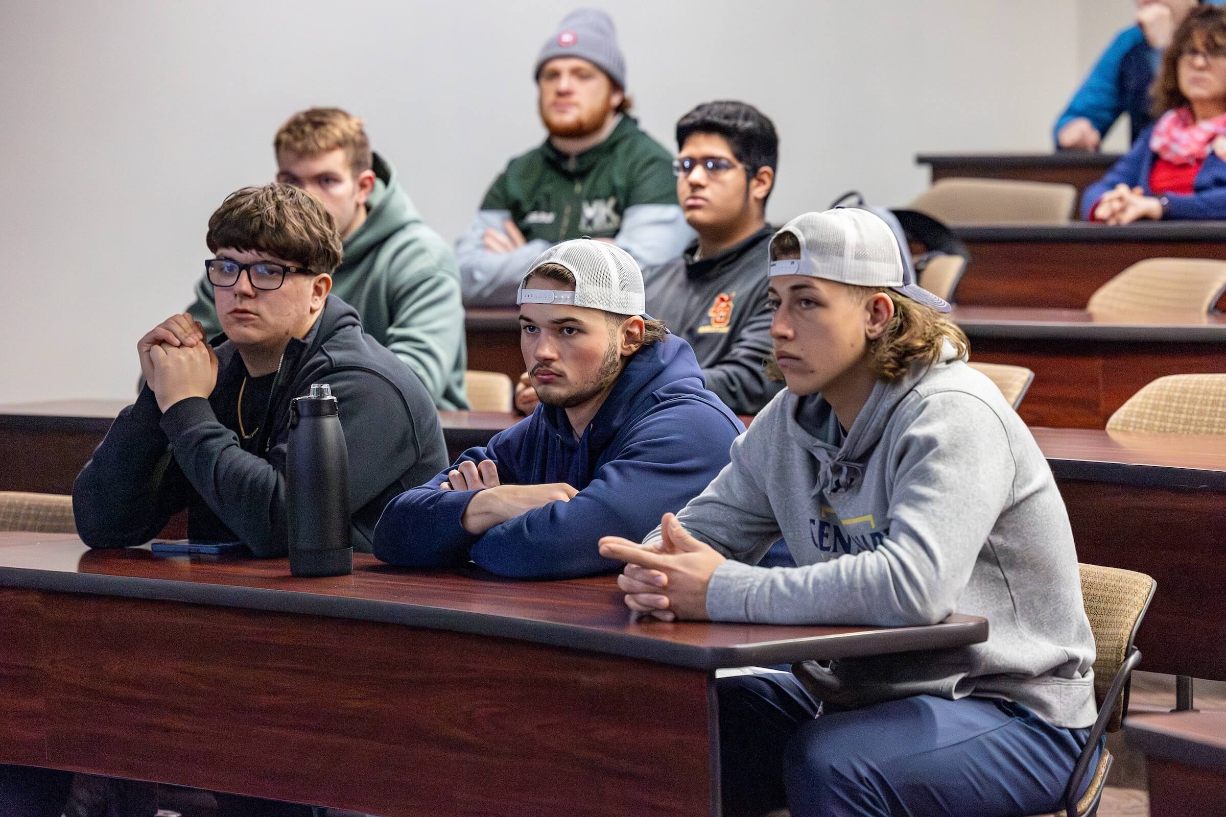 students listening to Janine