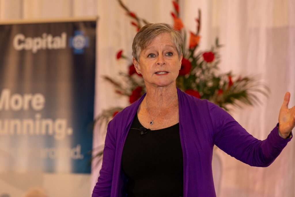 Janine Latus at speaking engagement