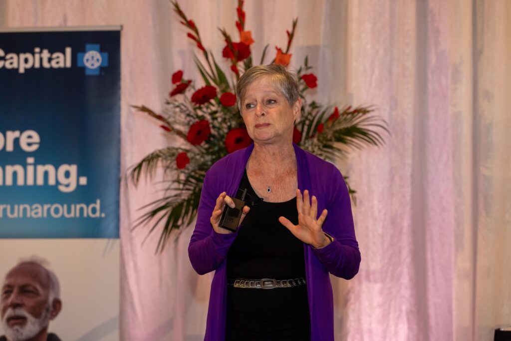 Janine Latus at speaking engagement