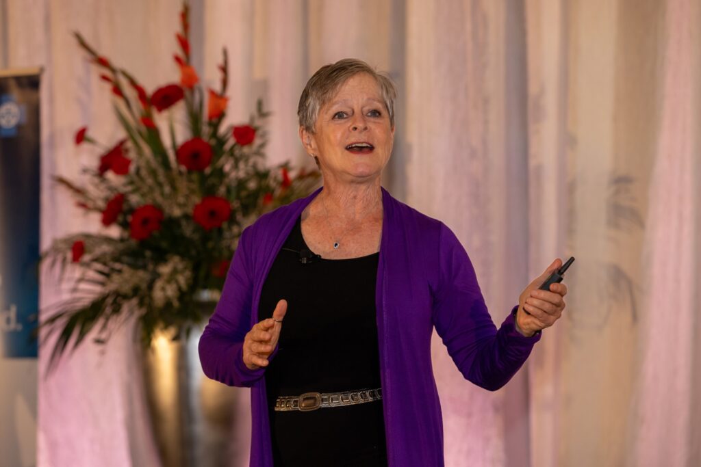 Janine Latus at speaking engagement