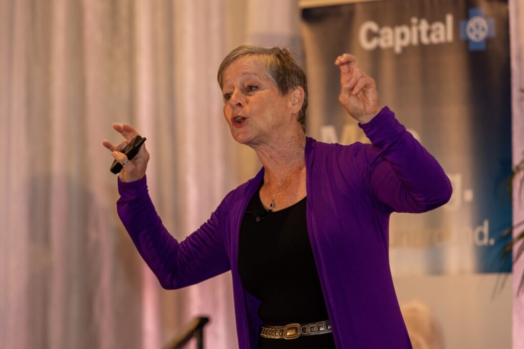 Janine Latus at speaking engagement